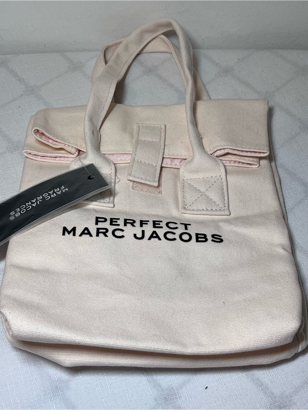 Marc Jacobs Canvas Tote in Pale Pink and Cream